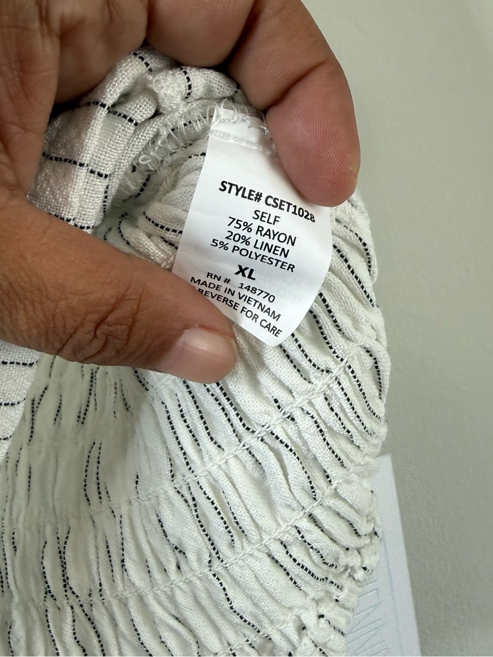 Sienna Sky Pinstripe Twist Front Cutout Cami Top XL Coastal Linen Blend - Picture 6 of 8